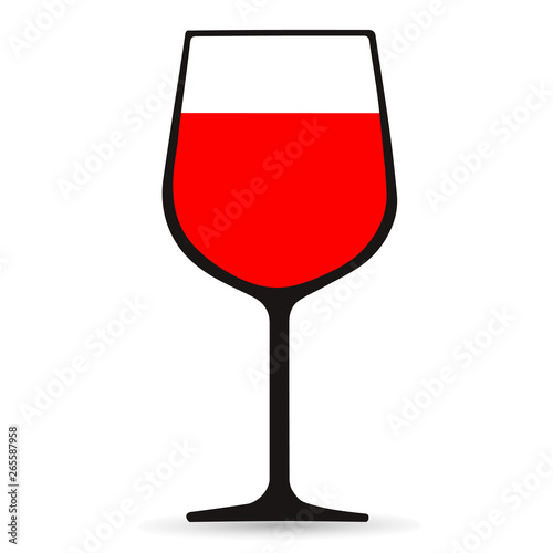 Red wine in glass icon - Vector