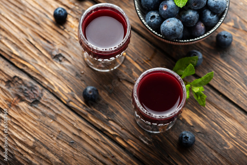 Fototapeta Sweet blueberry liqueur