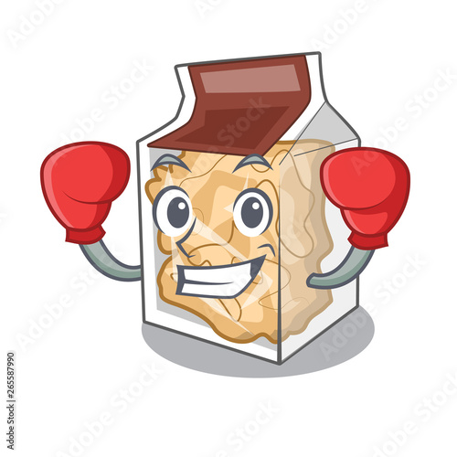 Boxing pork rinds isolated in the cartoon