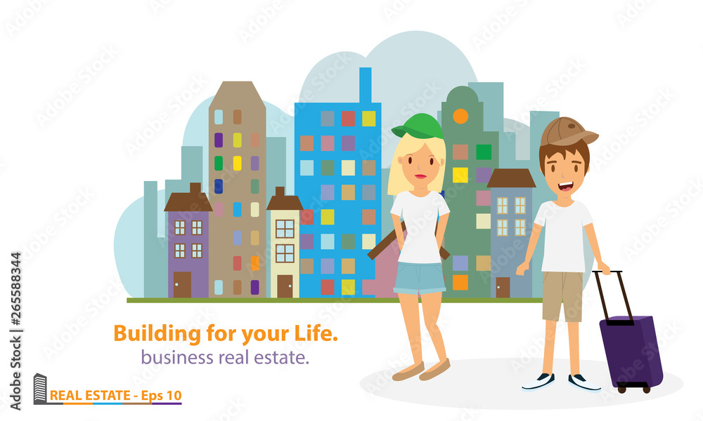 Modern real estate of architectural building design, city scene, design template, corporate branding identity. Modern real estate of architectural building design, city scene, design template, corporate branding identity.