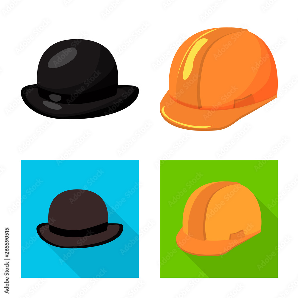 Vector design of clothing and cap logo. Set of clothing and beret vector icon for stock. Vector design of clothing and cap logo. Set of clothing and beret vector icon for stock.