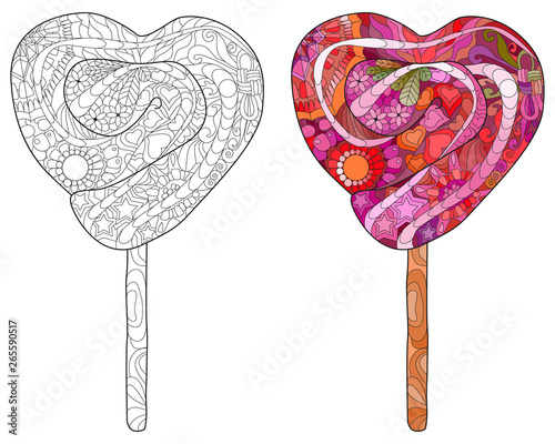 Vector lollipop with abstract ornaments for decoration.