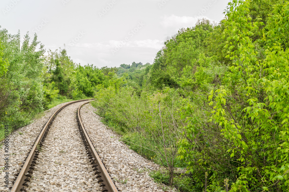 Obraz premium Abandoned railroad background