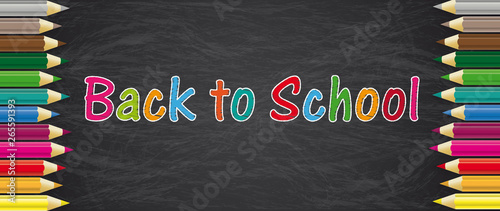Blackboard Colored Pencils Back To School
