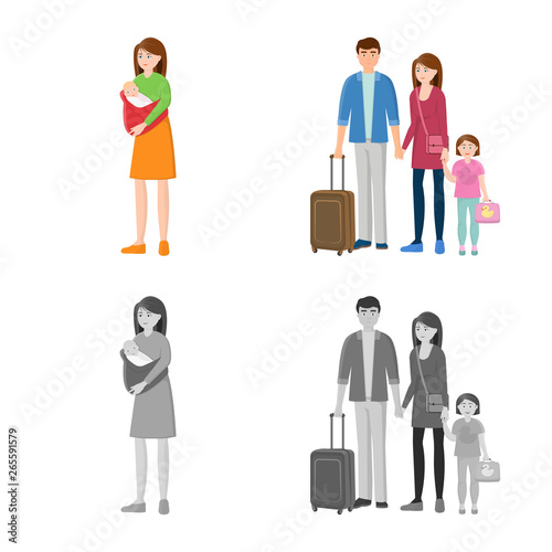 Wallpaper Mural Vector illustration of character and avatar  sign. Collection of character and portrait stock vector illustration. Torontodigital.ca