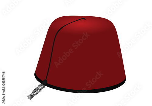 Turkish red fez. vector