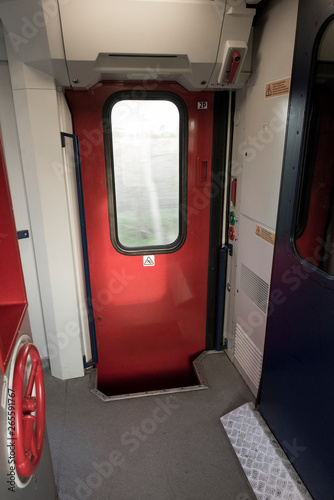 Train interior exit door