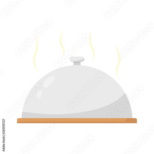 Restaurant cloche on plate close