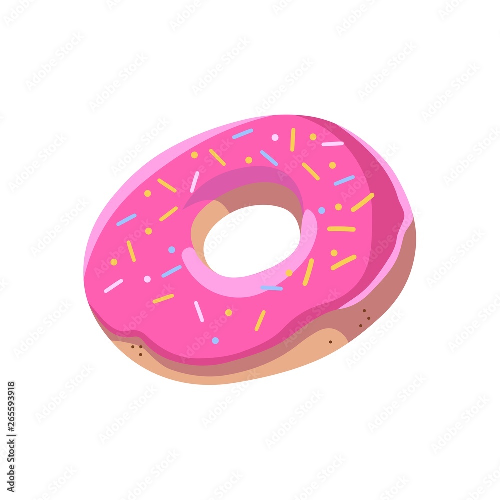 Pastries product. Donut. Sweet prize, reward.Vector image isolated white background. Pastries product. Donut. Sweet prize, reward.Vector image isolated white background.