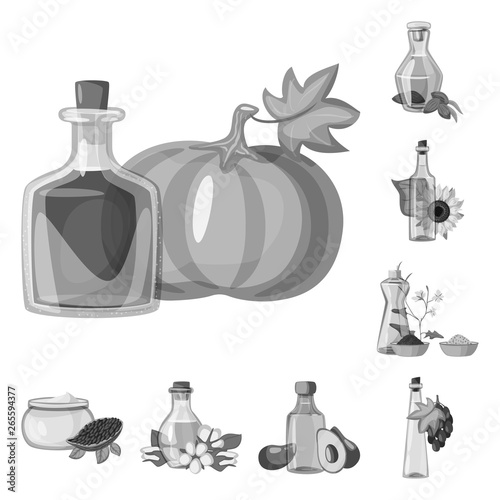 Vector design of nutrition and organics symbol. Set of nutrition and glass  vector icon for stock.