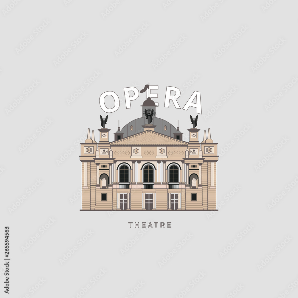 Theatre logo, illustration, vector