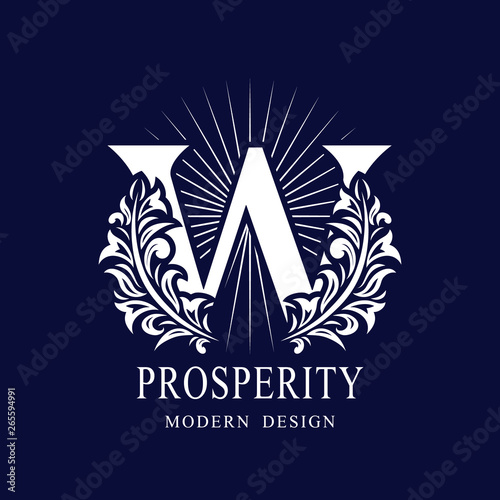 Letter K in the Sunlight. Coat of Arms with a Floral Wreath. Art Logo Design. Luxurious Monogram for Personal or Family Emblem, Business Sign, Wedding, Boutique, Hotel, Restaurant. Vector illustration