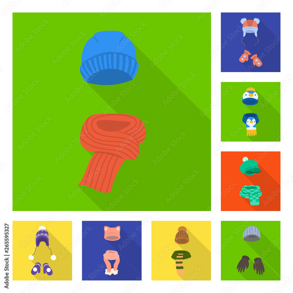 Obraz premium Vector design of shopping and warm symbol. Set of shopping and texture vector icon for stock.