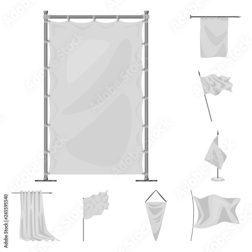Isolated object of promotional  and textile  icon. Set of promotional  and white  stock symbol for web.