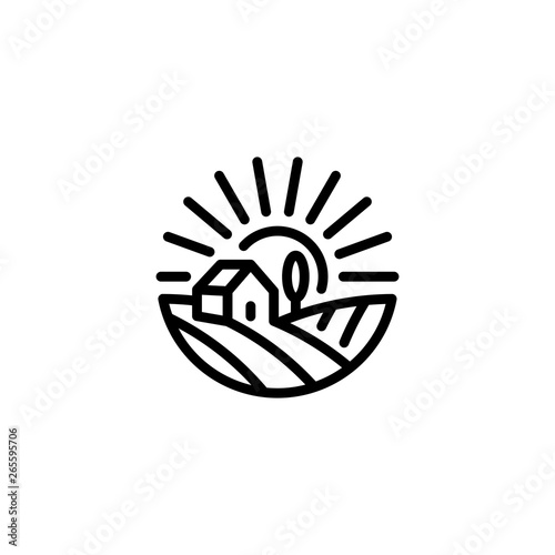 Vector Farm Field House Icon
