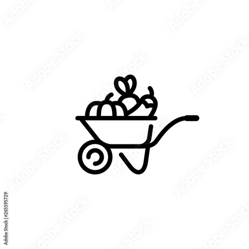 Vector Farmers Market Wheelbarrow Icon