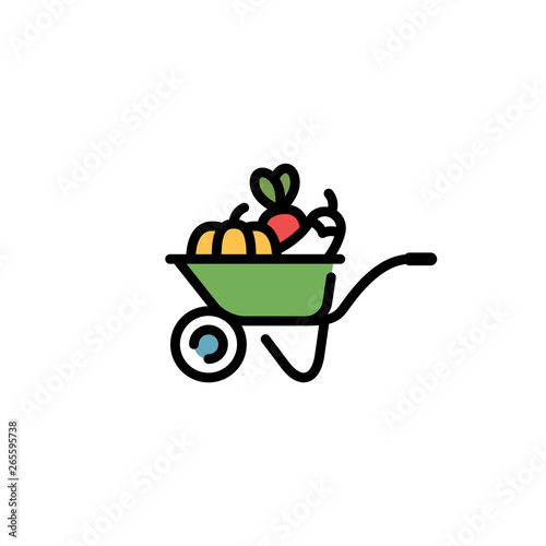 Vector Farmers Market Wheelbarrow Icon