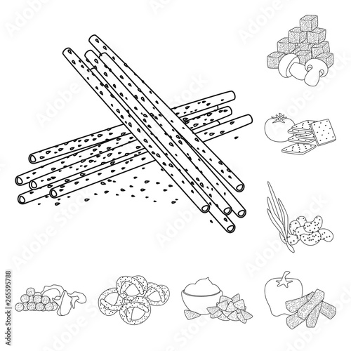 Isolated object of taste and crunchy icon. Set of taste and cooking vector icon for stock.