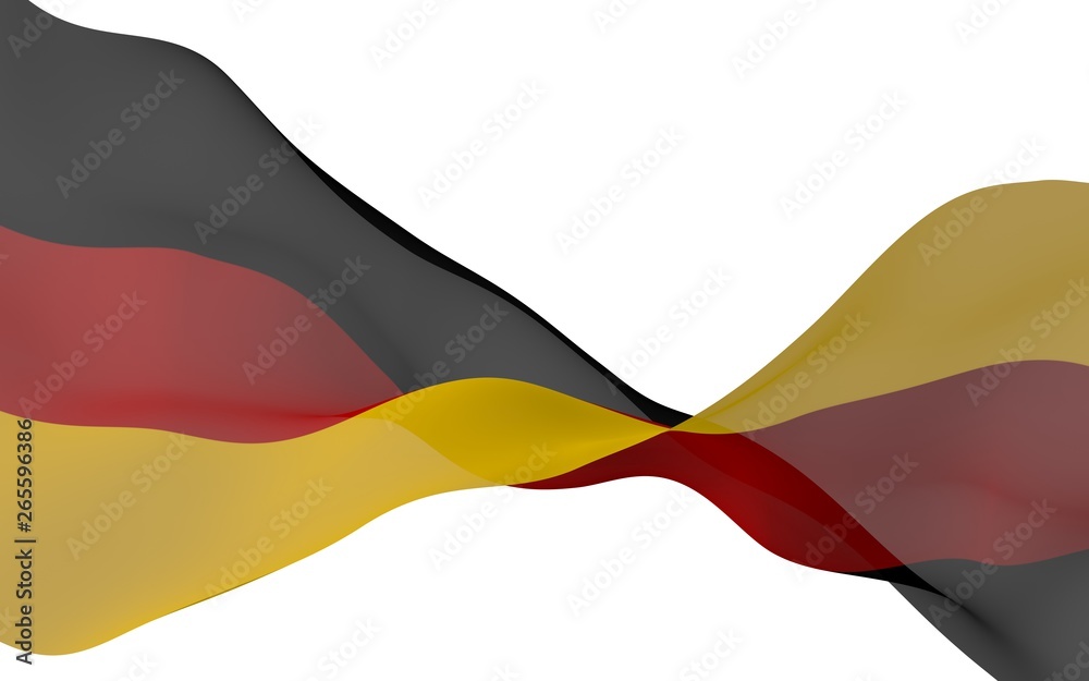 Naklejka premium Flag of Germany. Wide format 3D illustration. State symbol of the Federal Republic of Germany. 3D rendering