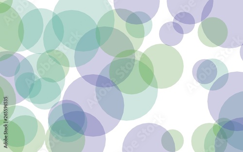 Multicolored translucent circles on a white background. Green tones. 3D illustration © Plastic man