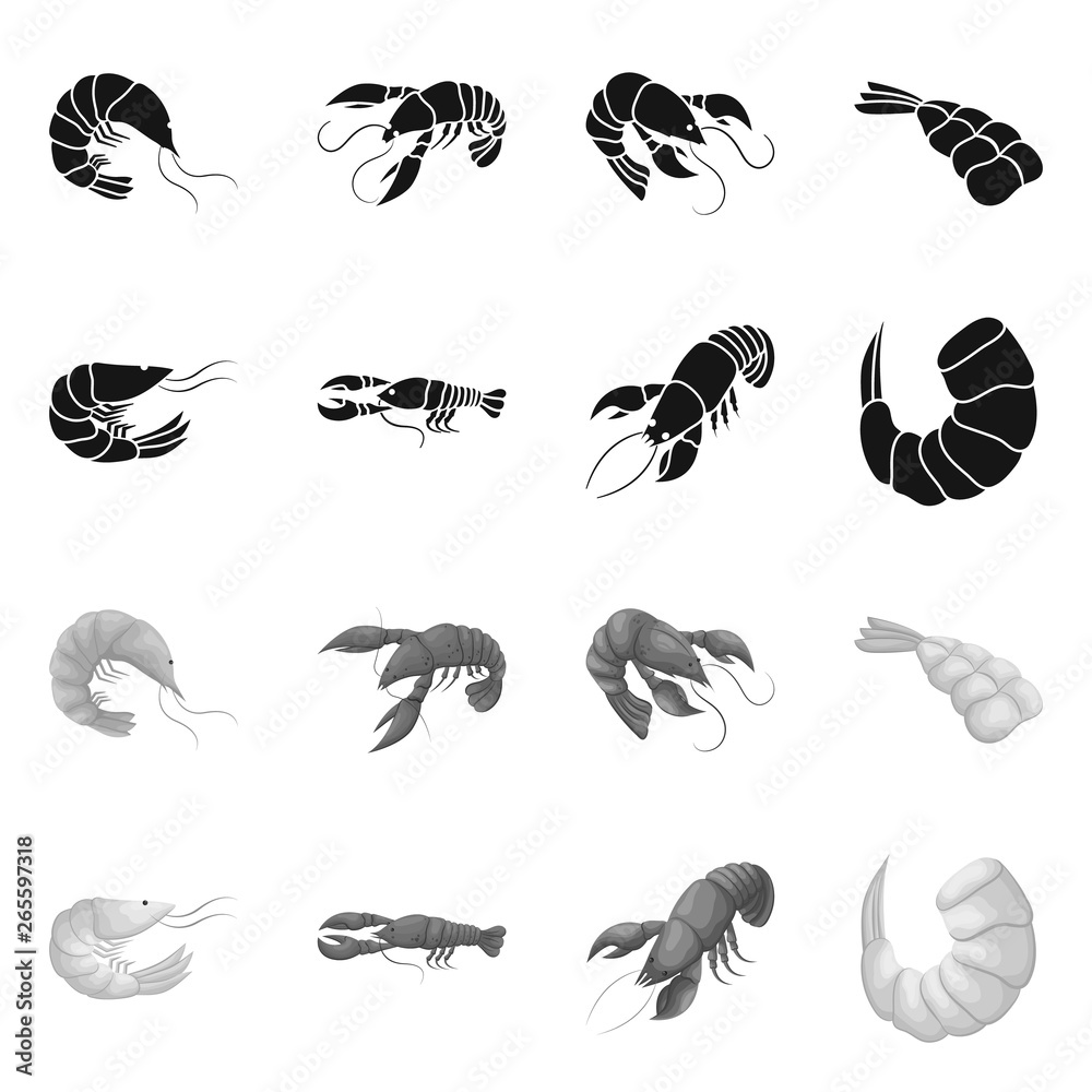 Isolated object of appetizer and ocean symbol. Collection of appetizer and delicacy vector icon for stock. Isolated object of appetizer and ocean symbol. Collection of appetizer and delicacy vector icon for stock.