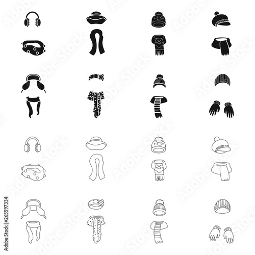 Vector illustration of clothes  and texture logo. Collection of clothes  and weather  stock vector illustration.