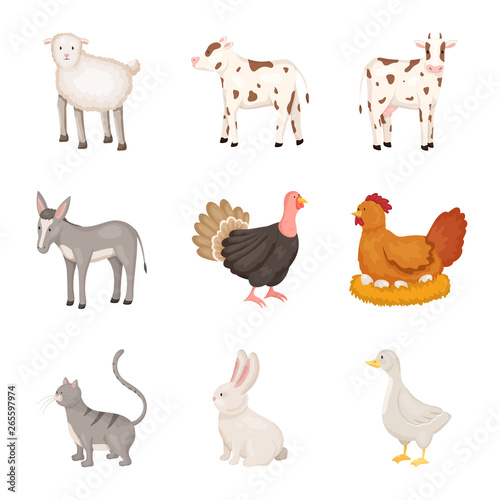 Vector design of farm and food sign. Set of farm and countryside stock symbol for web.