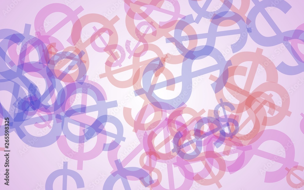 Multicolored translucent dollar signs on white background. Red tones. 3D illustration Multicolored translucent dollar signs on white background. Red tones. 3D illustration