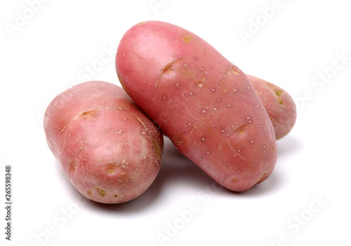 New red potato isolated on white background photo