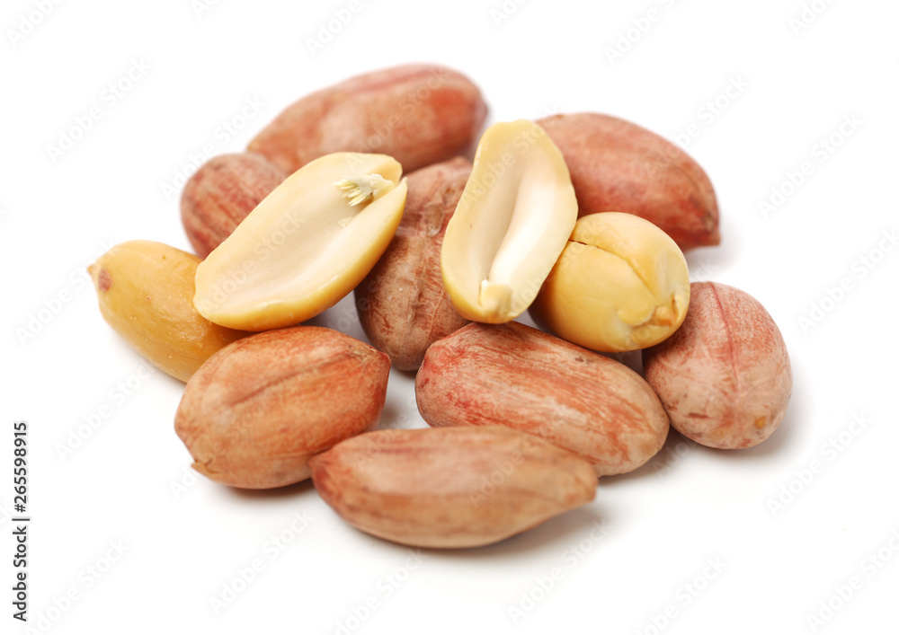 Peanuts on a white background Peanuts on a white background