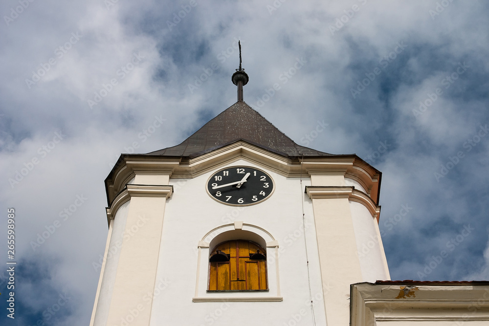 Tower Clock of  church of Saint John of Nepomuk in Senozaty