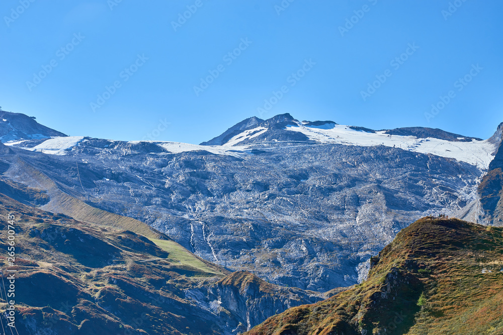 Mountain Range with glaciers in the Alps of Tux between Austria and Italy in Europe