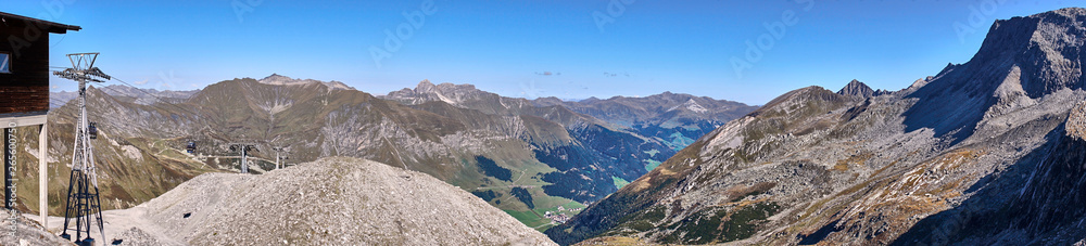 Mountain Range with glaciers in the Alps of Tux between Austria and Italy in Europe