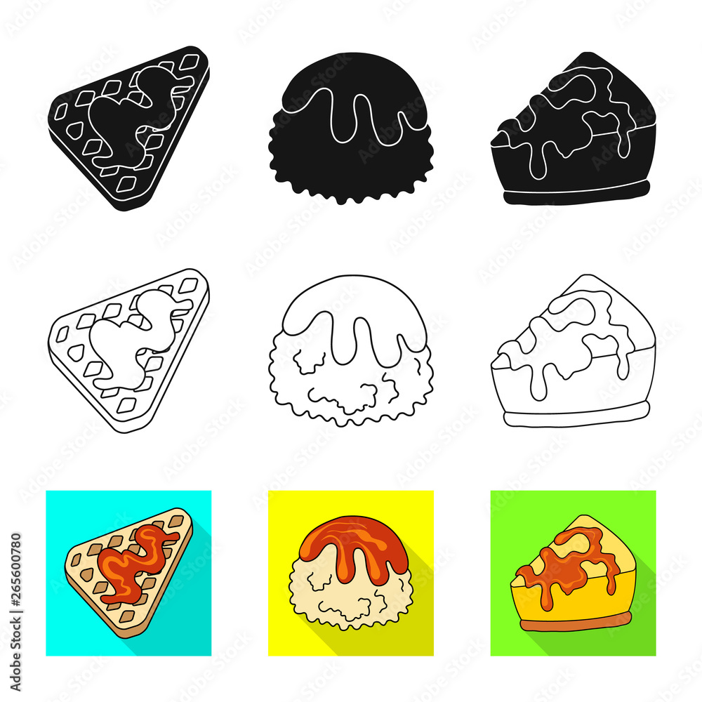 Isolated object of confectionery and culinary logo. Set of confectionery and product stock vector illustration.