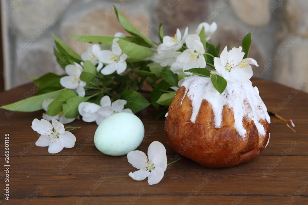 Easter cake and jasmine flowers Easter cake and jasmine flowers