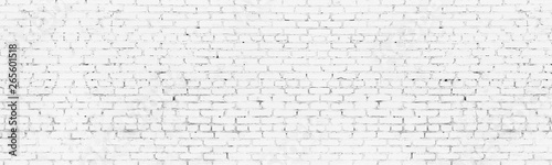 Whitewashed old brick wall wide background. White washed brickwork panoramic backdrop