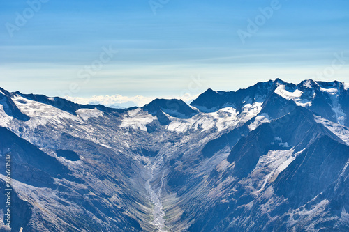 Mountain Range with glaciers in the Alps of Tux between Austria and Italy in Europe © marako85