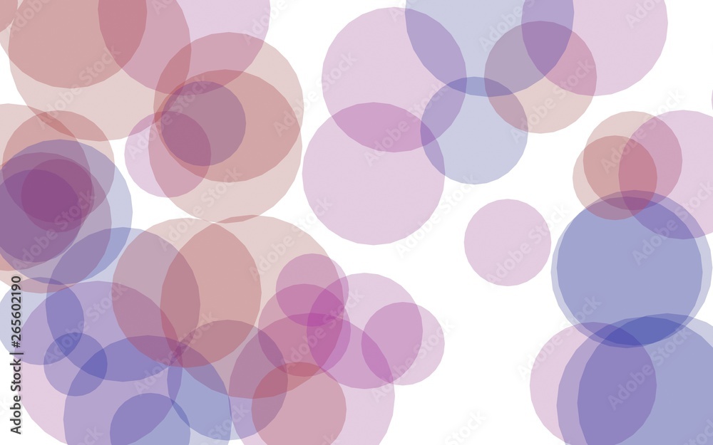 Multicolored translucent circles on a white background. Pink tones. 3D illustration Multicolored translucent circles on a white background. Pink tones. 3D illustration