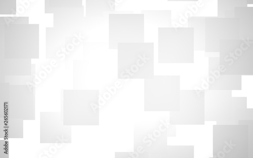 White abstract background. Misty backdrop with grey squares. 3D illustration