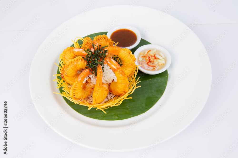 Shrimp wrapped in a line Shrimp wrapped in a line