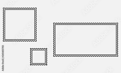 Blank postage stamps line vector icon isolated on white background.