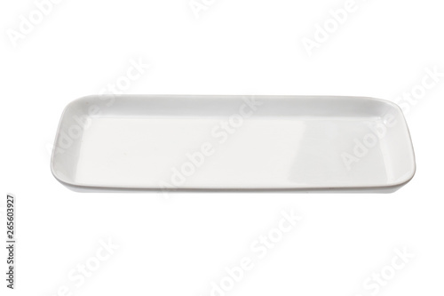 plate white on white background clear and without depth of field with clipping path