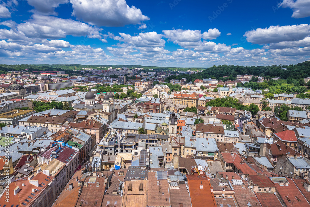 Old Town of Lviv, Ukraine - view from Town Hall tower