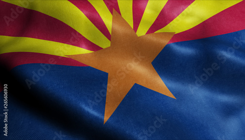 State of Arizona Waving Flag in 3D