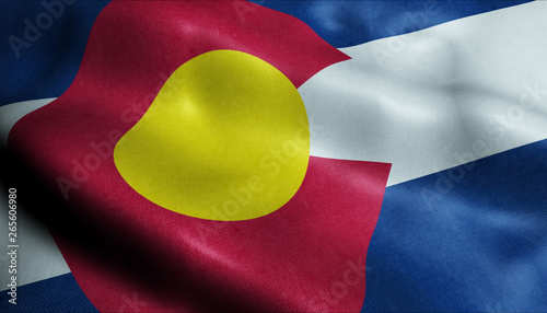 State of Colorado Waving Flag in 3D