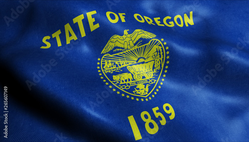 State of Oregon Flag in 3D