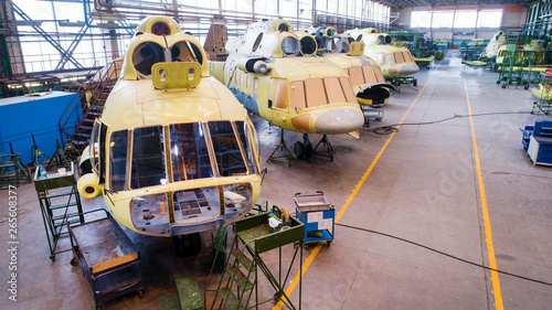 Helicopter aviation plant making process photo
