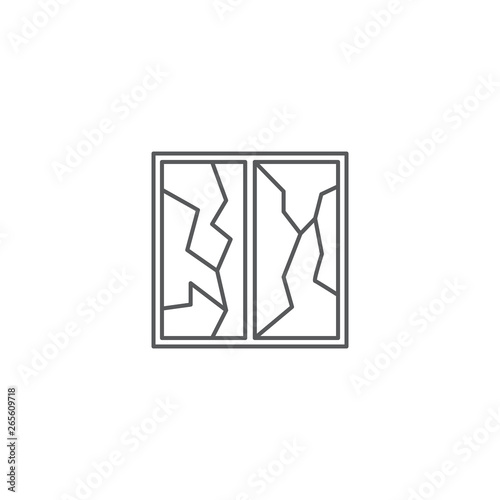 broken window vector icon concept design isolated on white background