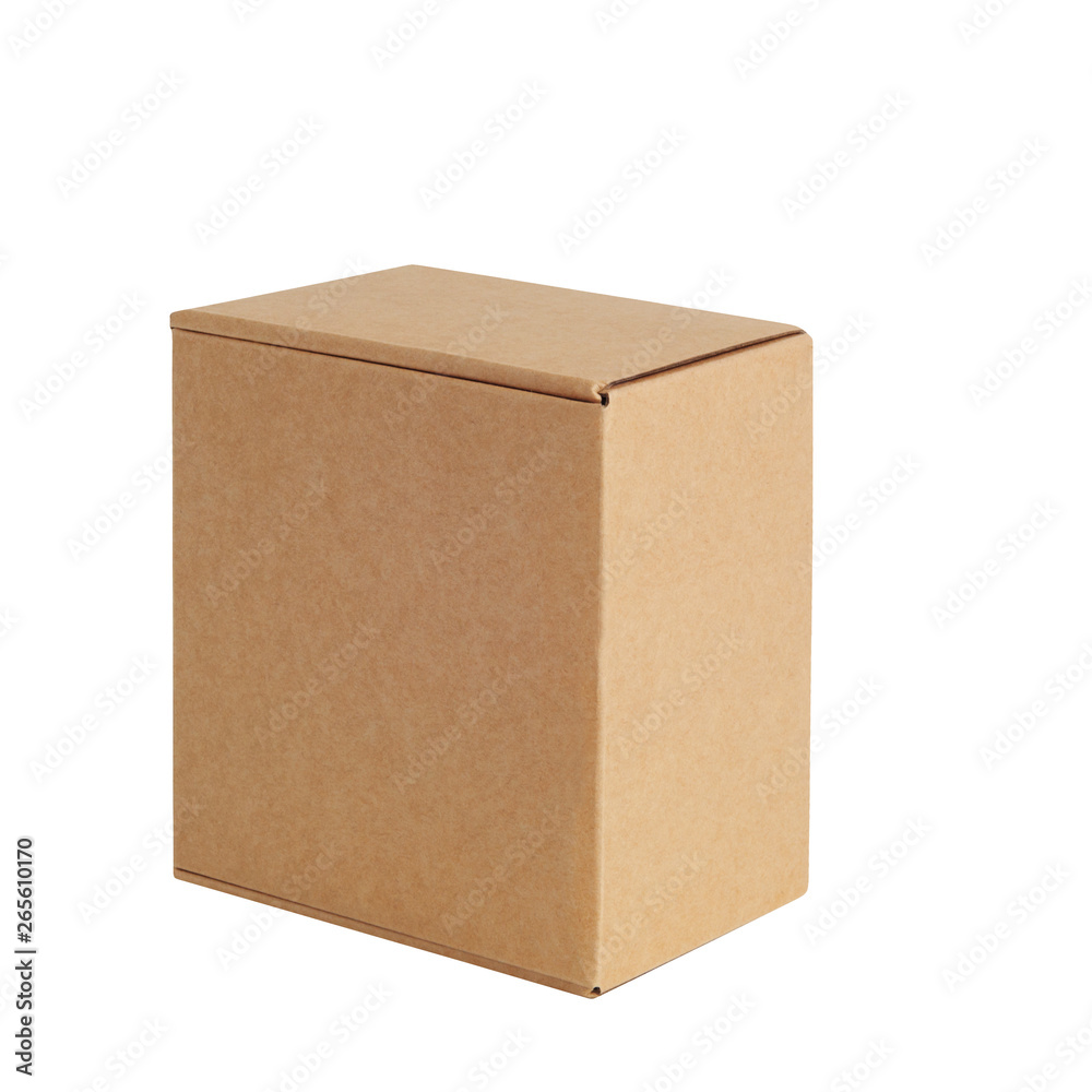 Carton box one. Isolated on white background. Carton box one. Isolated on white background.