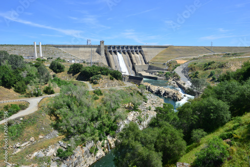 Wallpaper Mural Folsom Dam in California with a sluice gaten open.. Torontodigital.ca